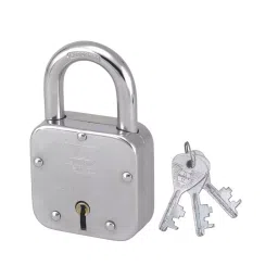 Harrison T-27 65 mm Brass Bright Chrome Plated Finish with 3 Keys Padlock-picture-4