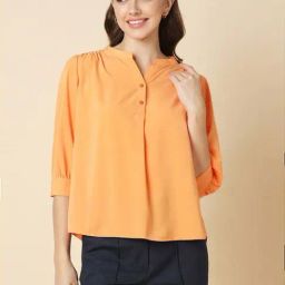 Allen Solly Orange Plain Top-image-58