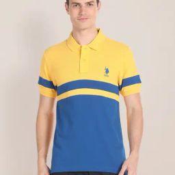 U.S. Polo Assn. Mustard Muscle Fit Cotton Polo T-Shirt-image-50