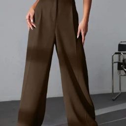 Broadstar Brown Regular Fit High Rise Stretchable Trousers-image-70