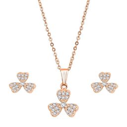 Anxvi Rose Gold-Plated Brass Cubic Zirconia Necklace-image-29