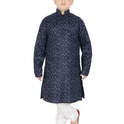 SG Yuvraj Kids Navy & White Printed Full Sleeves Kurta with Pyjamas-image-50