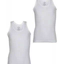 Jockey Kids White Cotton Vests - Pack of 2-picture-35