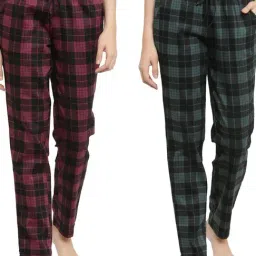Claura Multicolor Checks Pyjamas Set (Pack Of 2)-picture-0