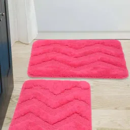 Saral Home Pink Cotton 2222 GSM Bath Mats - Set of 2-image-45