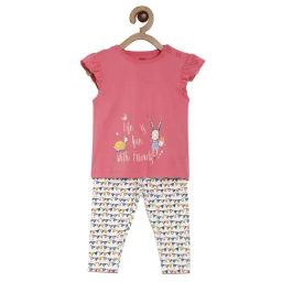 MINIKLUB Girls Pink Applique Top with Leggings-image-60