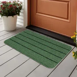 Saral Home Green Polyester 1083 GSM Door Mat - Set of 1-95