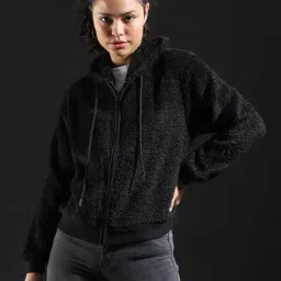 Campus Sutra Black Regular Fit Hoodie-image-38