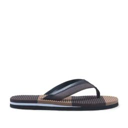 Woodland Men's Brown & Black Flip Flops-image-1
