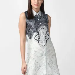 StyleStone Navy & White Printed Shirt Dress-picture-35