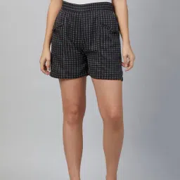 Marie Claire Black Check Shorts-image-87