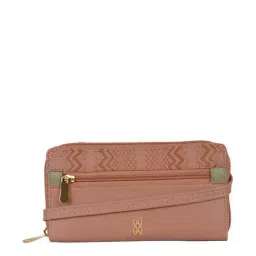 Baggit Pink Solid Zip Around Wallet for Women-image-61