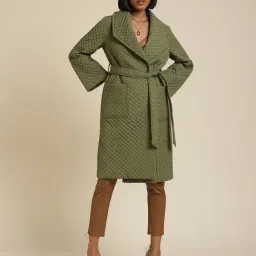 Label Ritu Kumar Olive Trench Coat-59