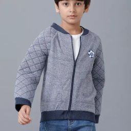 Under Fourteen Only Kids Grey & Navy Quilted Full Sleeves Sweatshirt-image-95