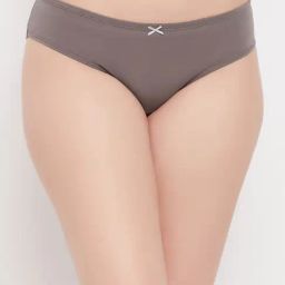 Clovia Grey Cotton Inner Elastic Bikini Panty-image-46