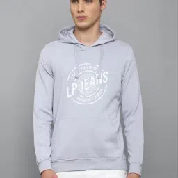 Louis Philippe Jeans Purple Cotton Regular Fit Printed Hooded Sweatshirt-picture-21