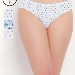Clovia Cotton Pack of 3 Low Waist Printed Thong with Inner Elastic-28
