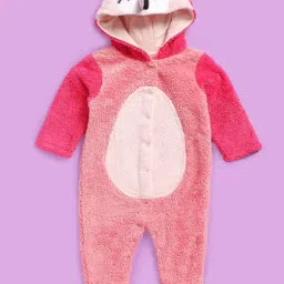 MINIKLUB Kids Pink Solid Full Sleeves Sleepsuit-picture-42