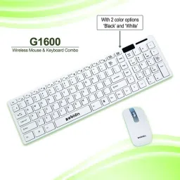 Zebion G1600 Wireless Keyboard Mouse Combo and Pronto 101 USB HUB (White) image 3