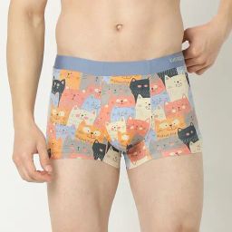 UnderJeans by Spykar Super Premium Bonded Elastic Orange Printed Trunks-picture-1