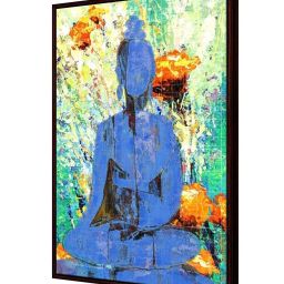 999Store Multicolor Canvas Sitting Lord Buddha With Abstract Effect Canvas Painting image 3