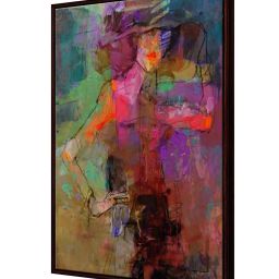 999Store Multicolor Canvas Lady With Abstract Effect Canvas Painting image 3
