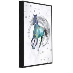 999Store White Canvas Running Horse With Background Geometrical Art Canvas Painting image 3