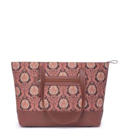 ZOUK Brown Printed Medium Tote Handbag image 3