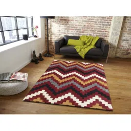 Presto Red & Black Wool Hand Tufted Carpet image 1