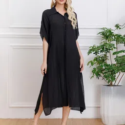 JC Collection Button-Front Longline Shrug image 3