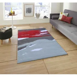 Presto Red & Grey Polyester Carpet image 1