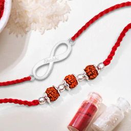 Zavya Timeless & Divine Rudraksha Rhodium-Plated 925 Silver Bhai-Bhabhi Rakhi Combo-image-60