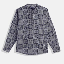 Allen Solly Junior Boys Ethnic Motifs Printed Pure Cotton Casual Shirt-image-9