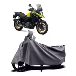Auto Pearl Two Wheeler Cover with Bag for Suzuki V-Strom 650 XT, Silver-image-40