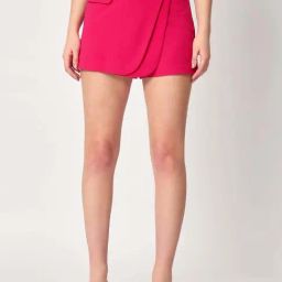 ZASTRAA Pink Solid Skorts-image-28