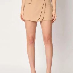 ZASTRAA Nude Solid Skorts-image-66