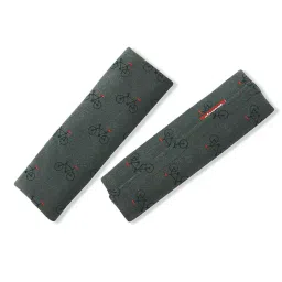 Elegant Grey and Black Fabric Seat Belt Shoulder Pads Cycle Design Set of 2-image-49