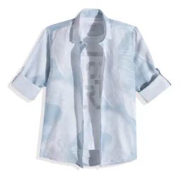 Cavio Boys Sky Blue Printed Shirt-image-70
