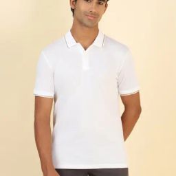 Allen Solly White Cotton Regular Fit Texture T-Shirt-image-96
