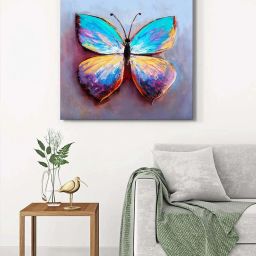 999Store Multicolor Canvas Abstract Butterfly Wrapped Painting image 1