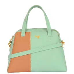 Baggit Blue Color Block Medium Bowler Bag image 1