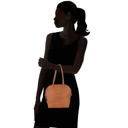 Baggit Tan Textured Medium Bowler Bag image 2