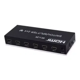 Techut 2 Input 4 Output HDMI Splitter Switch 2 In 4 Out Media Streaming Device (Black)-0