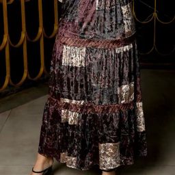 Odette Brown Printed A-Line Skirt-picture-3