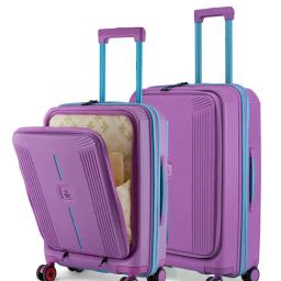 Nasher Miles Purple 8 Wheels Alexandria Hard-Sided Polypropylene Trolley Bag-35