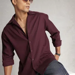 WROGN Textured Drop-Shoulder Sleeves Oversized Casual Shirt-image-25