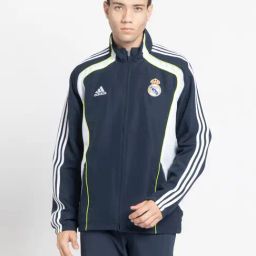 Adidas Blue Regular Fit Printed Sports Jacket-image-10