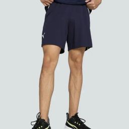 Puma Teamsport Navy Regular Fit Colour Block Sports Short-image-50