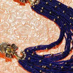 Imli Street Blue Long Beaded Handcrafted Necklace-image-6