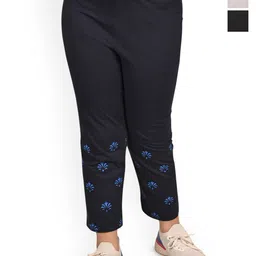 BAESD Girls Pack Of 3 Floral Printed Cotton Mid-Rise Lounge Pants-picture-22